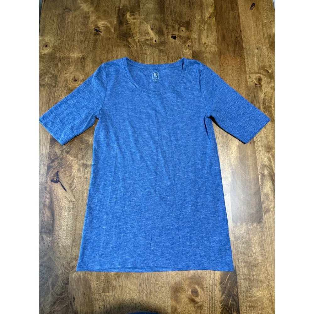 EUC Womens Gap Maternity blue stretch tshirt pima cotton blend size M